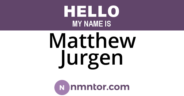 Matthew Jurgen