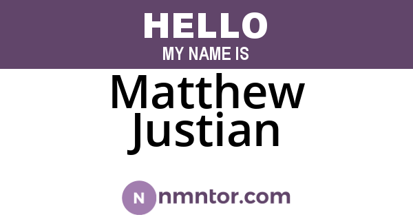 Matthew Justian