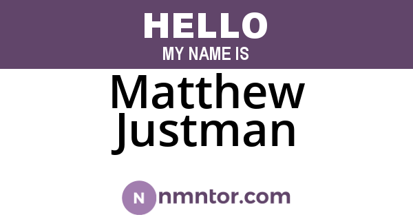 Matthew Justman