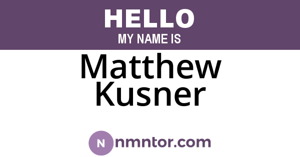 Matthew Kusner