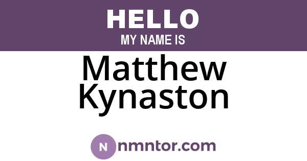 Matthew Kynaston