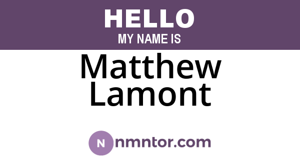 Matthew Lamont