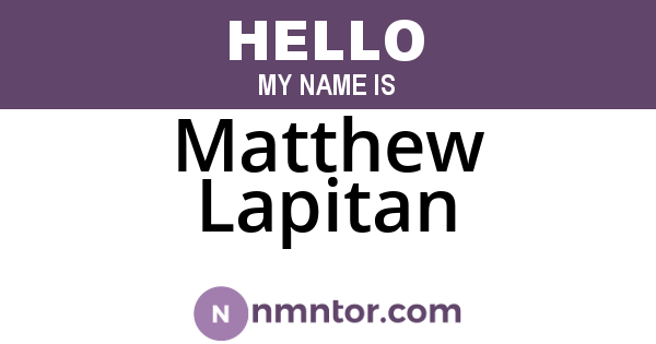 Matthew Lapitan