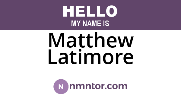 Matthew Latimore