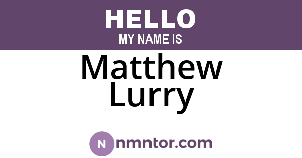 Matthew Lurry
