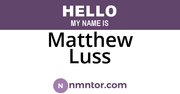Matthew Luss