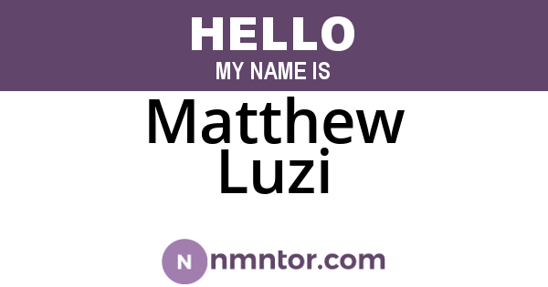 Matthew Luzi