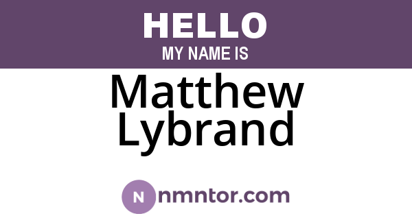 Matthew Lybrand