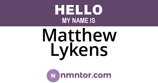 Matthew Lykens