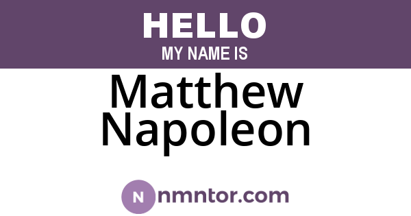 Matthew Napoleon