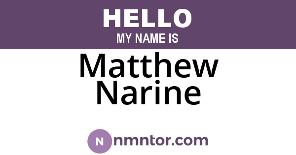 Matthew Narine