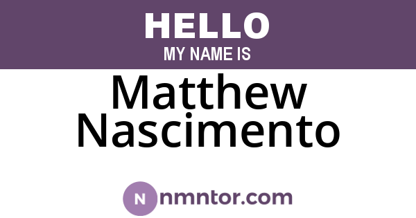 Matthew Nascimento
