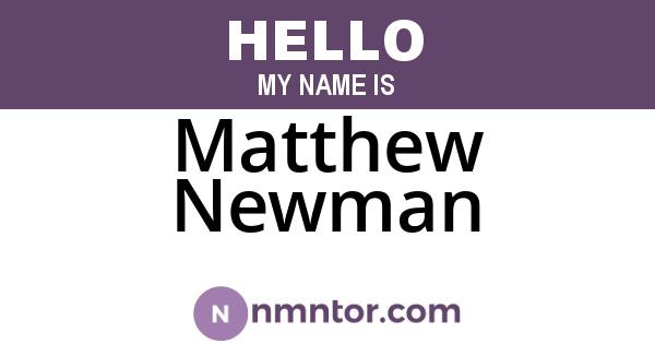 Matthew Newman