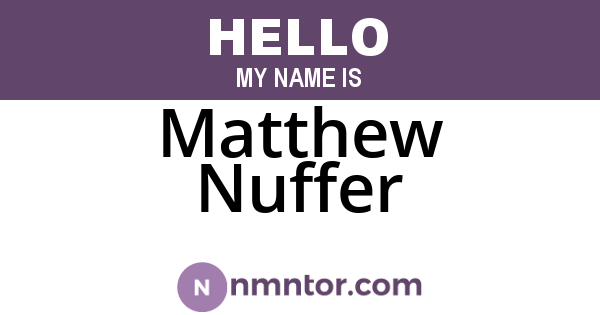 Matthew Nuffer