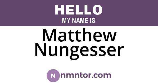 Matthew Nungesser