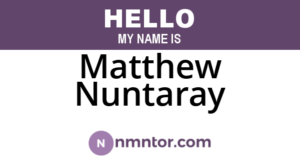 Matthew Nuntaray