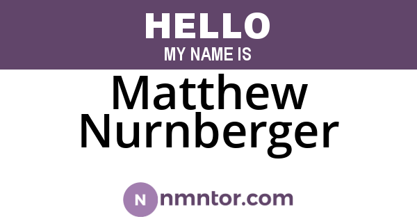 Matthew Nurnberger