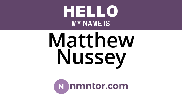 Matthew Nussey