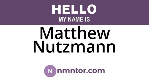 Matthew Nutzmann