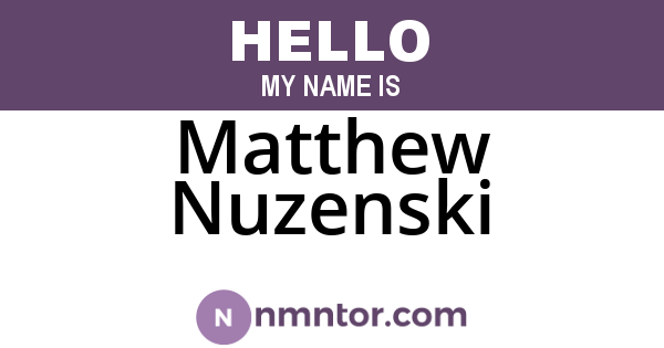 Matthew Nuzenski