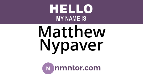 Matthew Nypaver