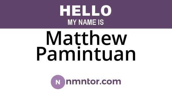 Matthew Pamintuan