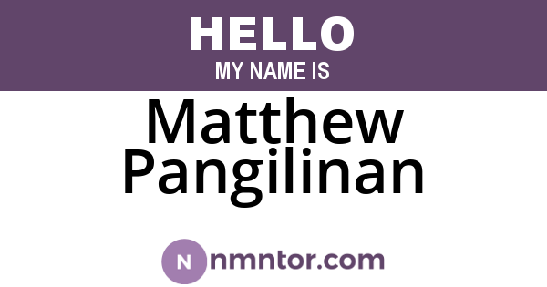 Matthew Pangilinan