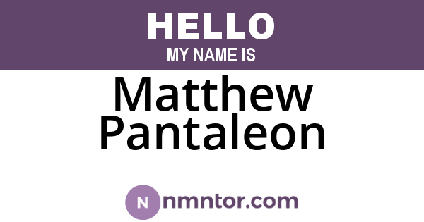 Matthew Pantaleon