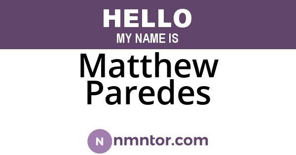 Matthew Paredes