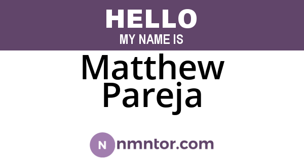 Matthew Pareja