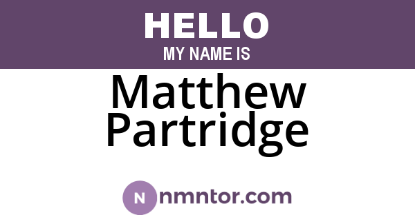 Matthew Partridge