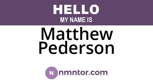 Matthew Pederson