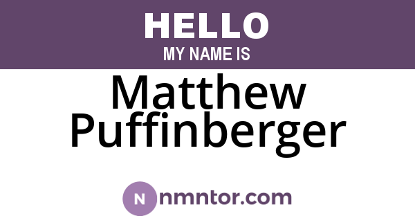 Matthew Puffinberger