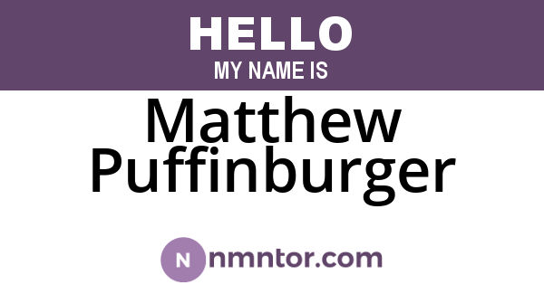 Matthew Puffinburger
