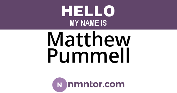 Matthew Pummell