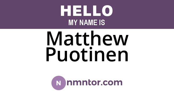 Matthew Puotinen