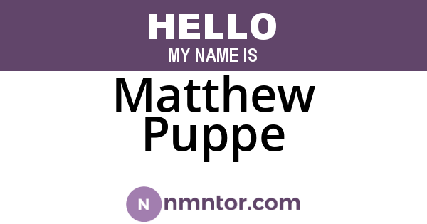 Matthew Puppe