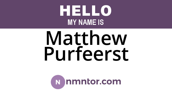 Matthew Purfeerst