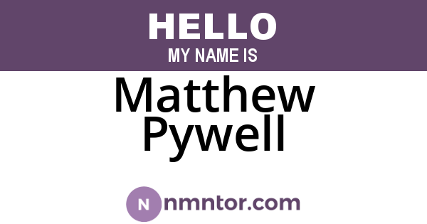 Matthew Pywell