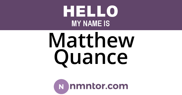 Matthew Quance