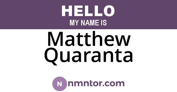 Matthew Quaranta