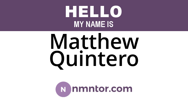 Matthew Quintero