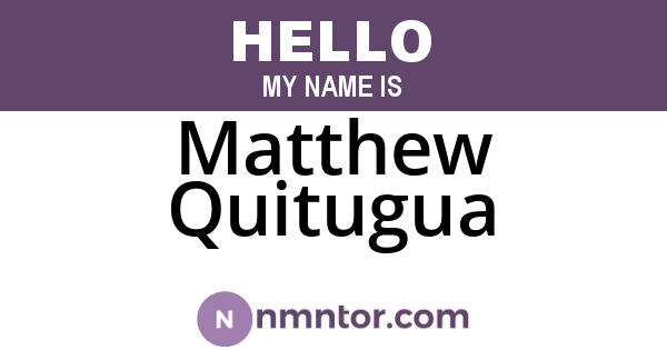 Matthew Quitugua