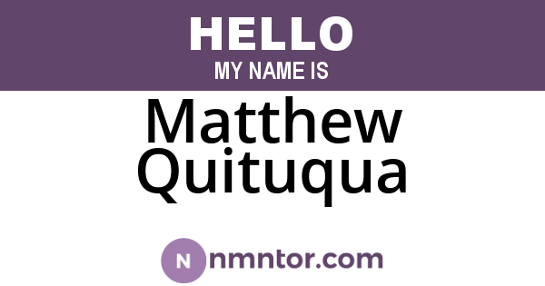 Matthew Quituqua