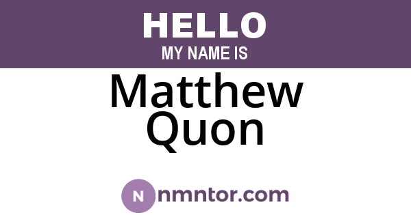 Matthew Quon