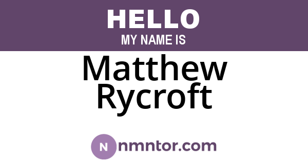 Matthew Rycroft