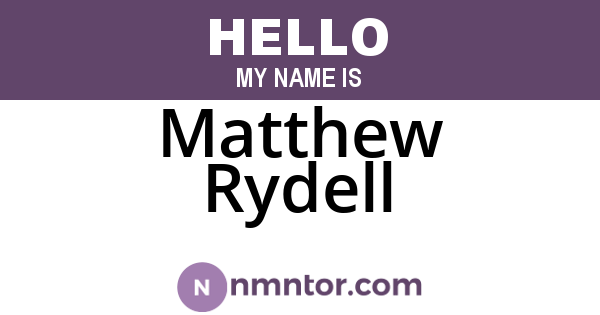 Matthew Rydell