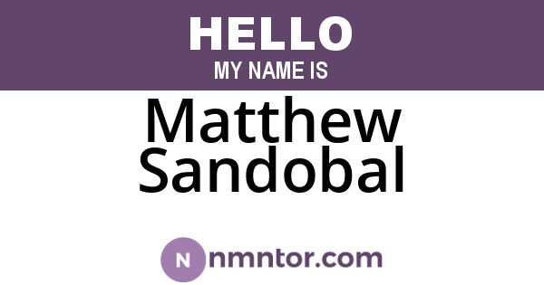 Matthew Sandobal