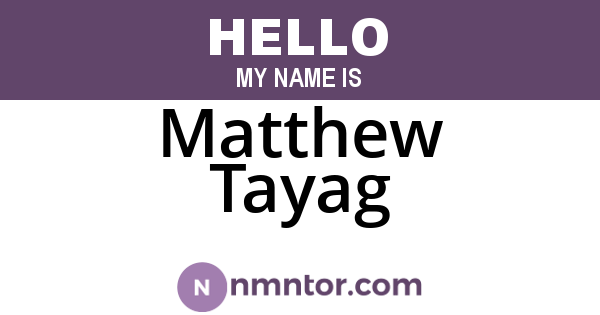 Matthew Tayag