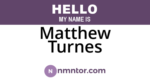 Matthew Turnes